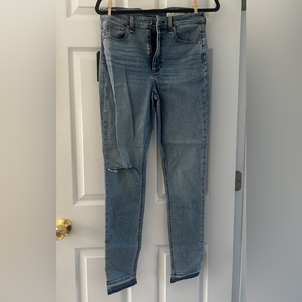 rag & bone Nina High Rise Skinny, Distressed Western Cowgirl Montrose stretch 28